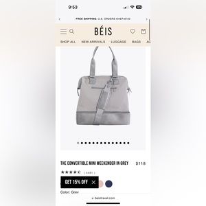 BEIS The convertible Mini Weekender